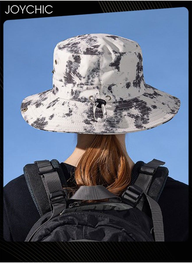 Joychic - Summer Large Brim Sun Protection Visor Hat Outdoor Travel Hat for Women British Fashion Fisherman Hat - Image 1