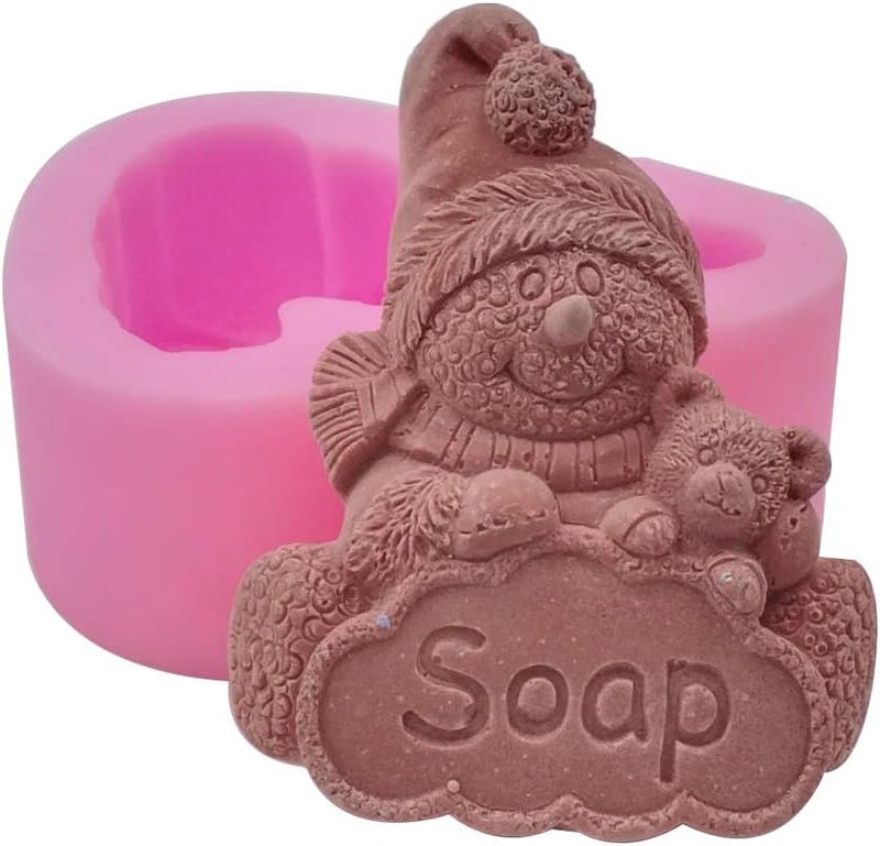 Monqui Christmas Snowman Silicone Soap Molds Candle Molds Art Craft Molds Resin Molds - Image 1