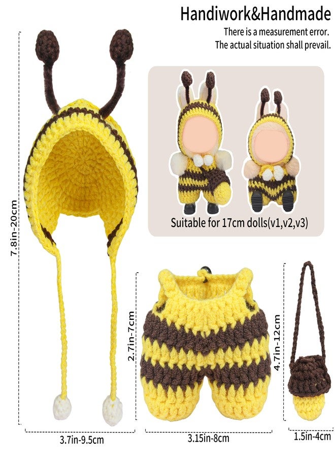 Voccim Handmade 17cm Doll Clothes - 17 cm Doll Outfits with Bee Animal Style Outfits and Cute Accessories Bag Hat for Dress Up Dolls, Keychain Decoration, Pendant Gift - Image 5