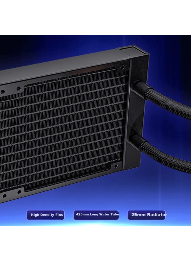Valkyrie N360 Black Vk All-in-one Cpu Liquid Cooler 6.67-inch Amoled Curved Screen Supports Am5/1700/1851 Dual Ball Bearing Argb Fans - Image 3