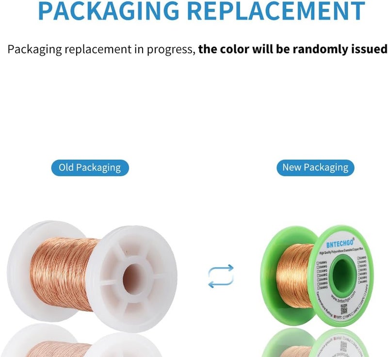 BNTECHGO 18 AWG Magnet Wire - Enameled Copper Wire - Enameled Magnet Winding Wire - 2 oz - 0.0393" Diameter 1 Spool Coil Natural Temperature Rating 155℃ Widely Used for Transformers Inductors - Image 2