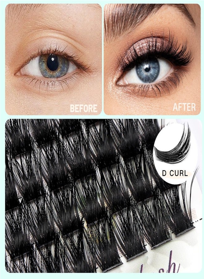 Bodermincer 72 Cluster Bundles 3D Effect Glue Bonded Individual LashEyelash Extensions Natural Style (16MM) - Image 3