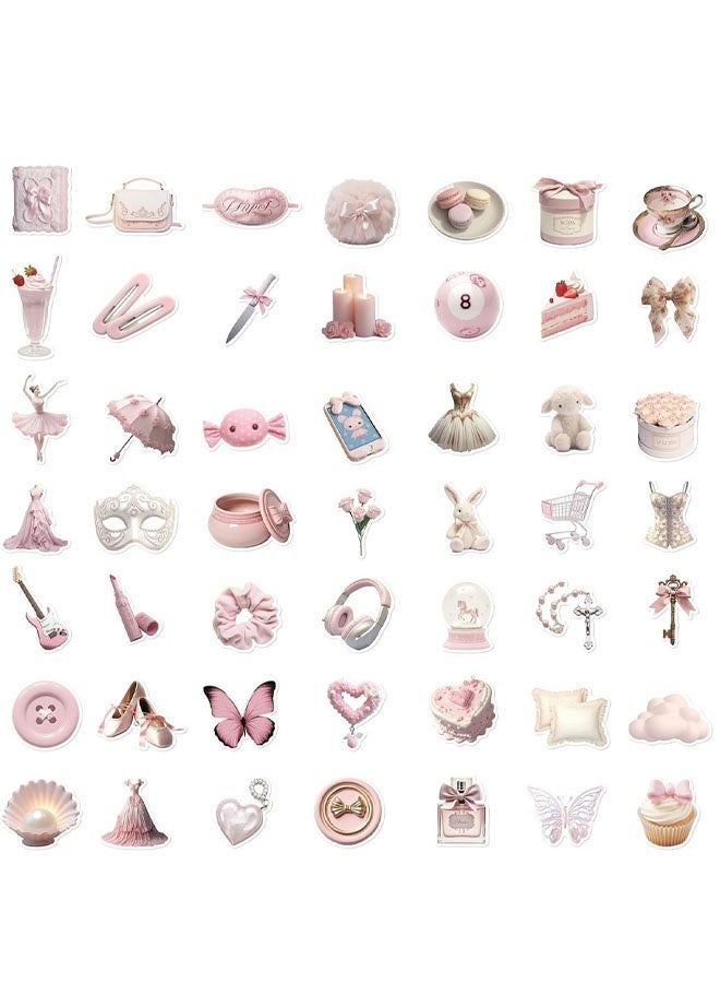 50Pcs Pink Gentle Ballet Girl Style DIY Stickers, Students Prize Suitable for laptops, Water Bottles, Skateboards, suitcases, car Bumpers, Cute Stickers for Children, Girl and Teenagers - Image 5