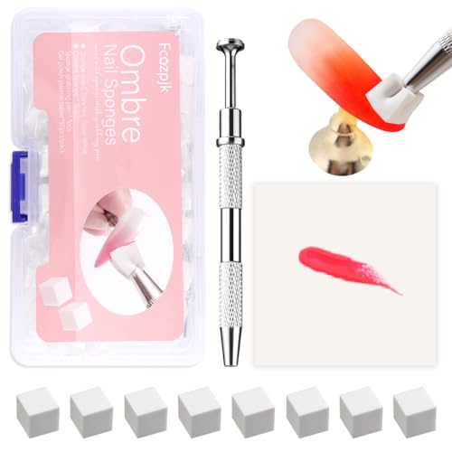 Fcozpjk 150Pcs Soft Nail Sponges for Ombre Mini Nail Art Sponges With Grabbing Pen Aura Nail Gradient Brush for Gel Nail Polish Sponge With 50pcs Disposable Gel Polish Palette Paper - Image 1