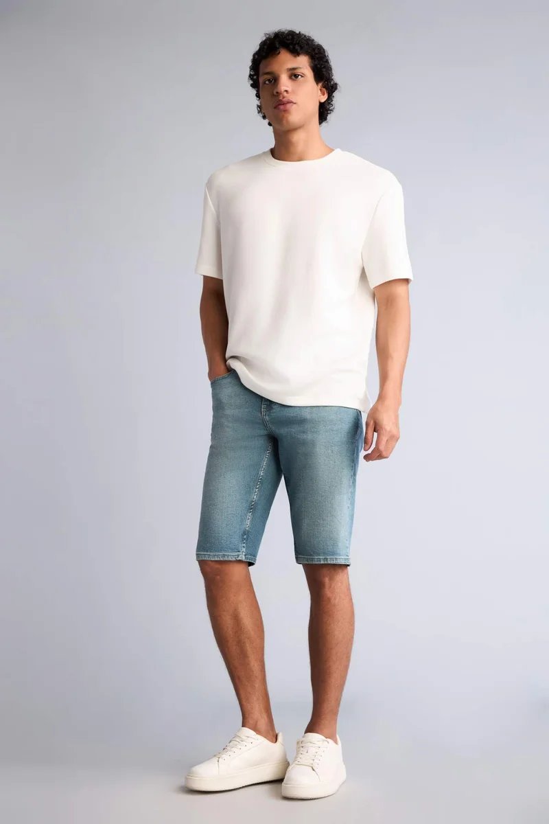 DeFacto Slim Fit Denim Bermuda Shorts