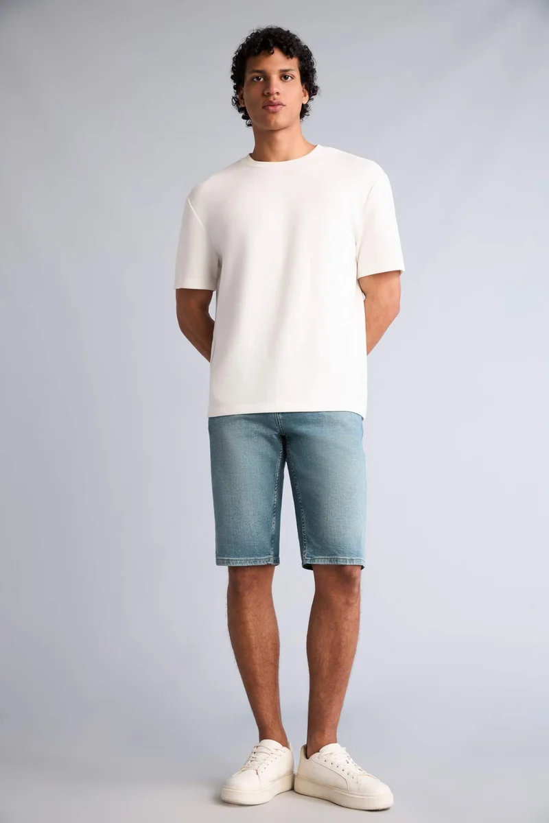 DeFacto Slim Fit Denim Bermuda Shorts