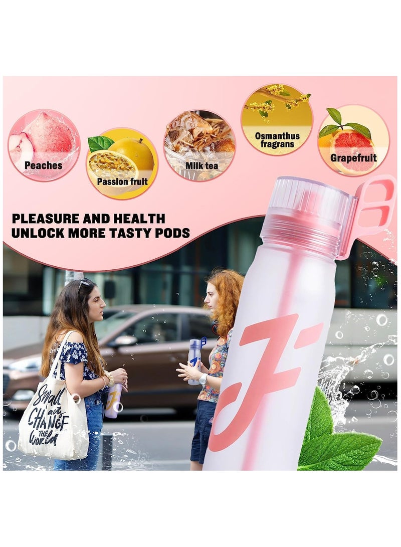SYOSI Water Bottle, 650 ml Scent Flavored Water Bottles with 5 Flavour Pods, BPA Free Drinking Bottle, Drinking Plain Water with Tast, 0 Calories, 0 Sugar - Image 3
