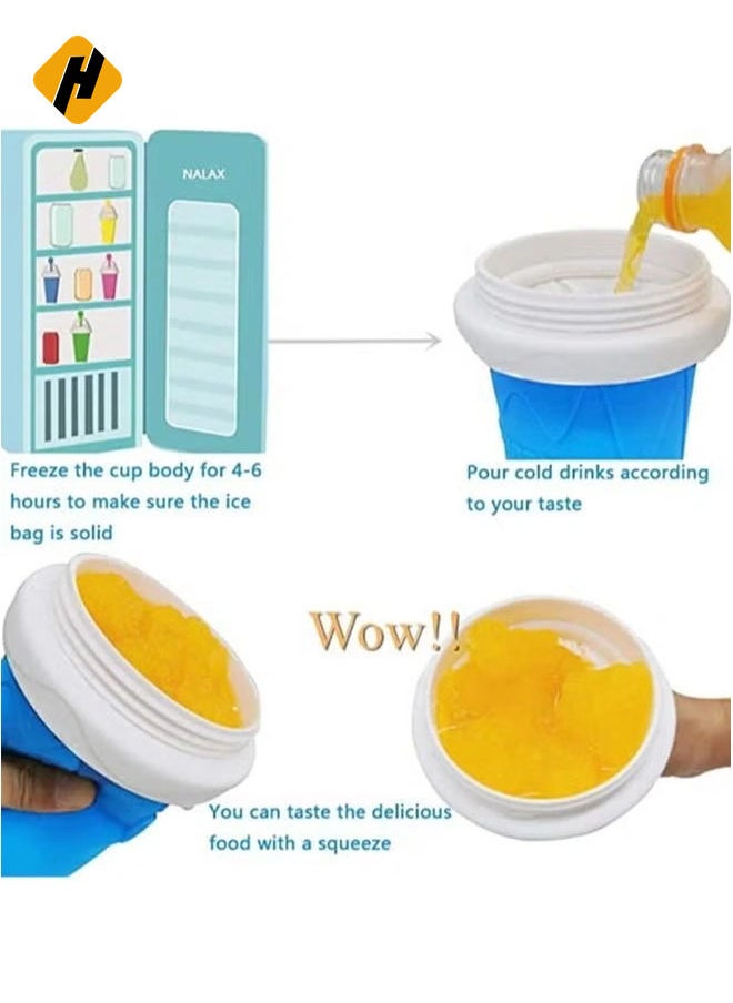 HuHa - Slushy Maker Silicone Cup Quick Frozen Smoothies Slushy Ice Cream Maker Smoothie Pinch Ice Cup (Green) - Image 1
