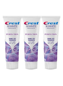 Crest 3D White Brilliance Advance Whitening Toothpaste - Perfection 75ml Pack of 3  - Image 1