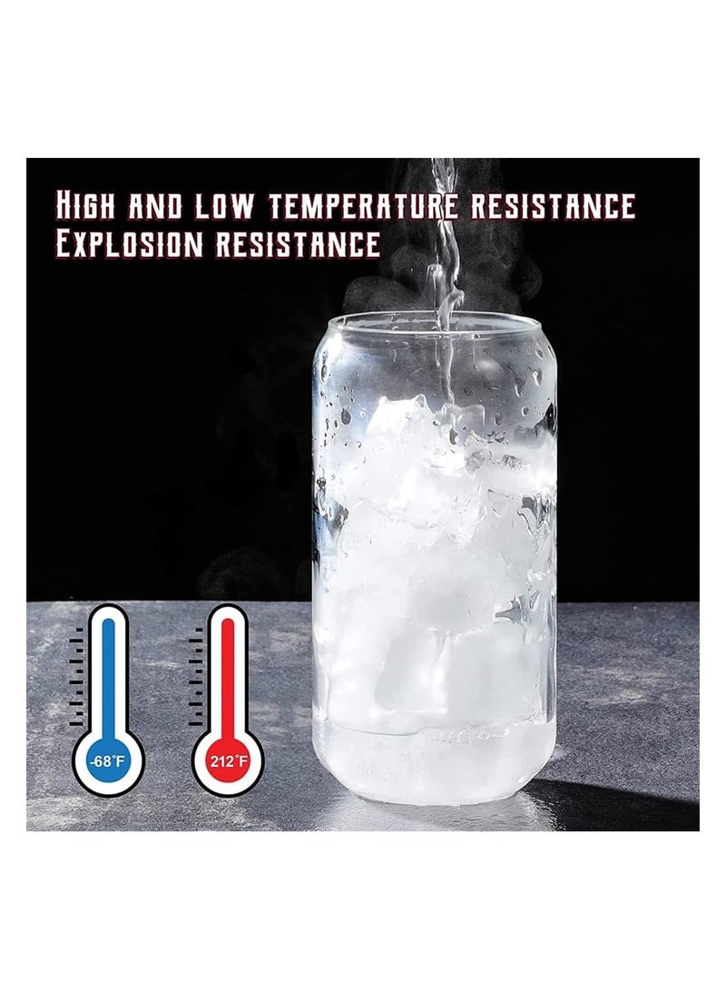 Eco-Friendly Glass Cans with Bamboo Lids, 500ml Drinking Cups for Water, Juice & Mixed Drinks, 6 Pack with Straws - Perfect for Any Occasion - Image 5