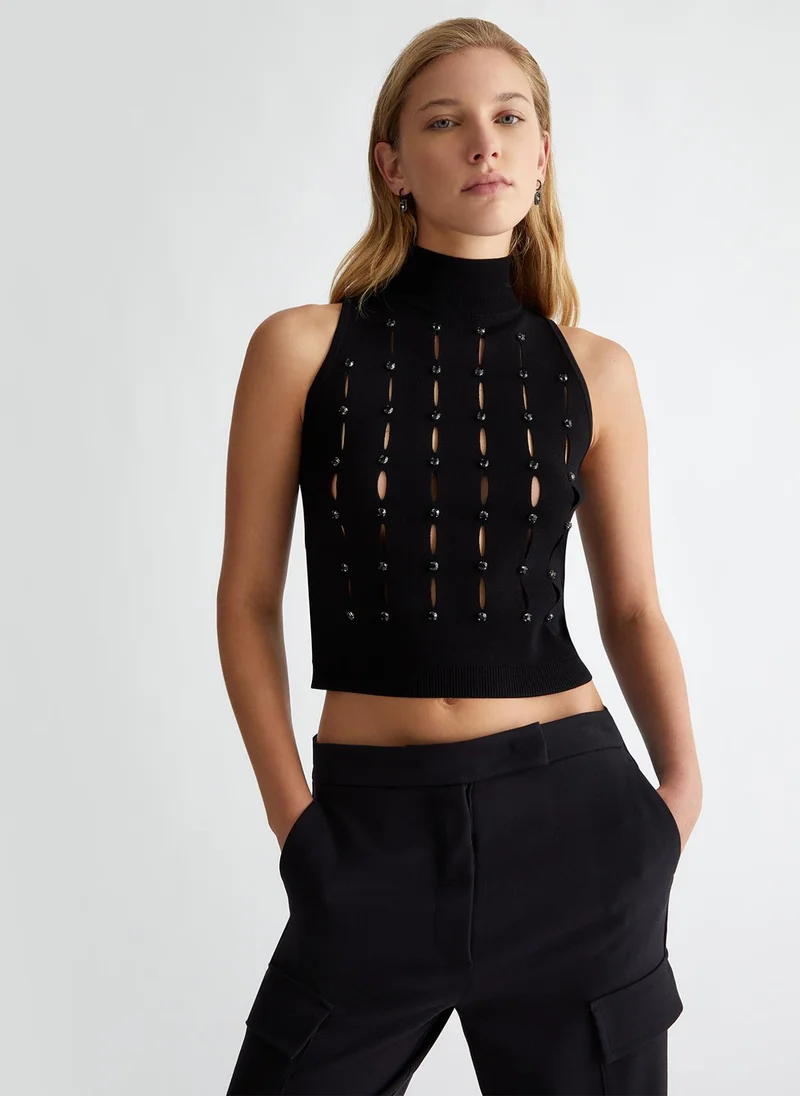 Liu Jo Knit top with rhinestones