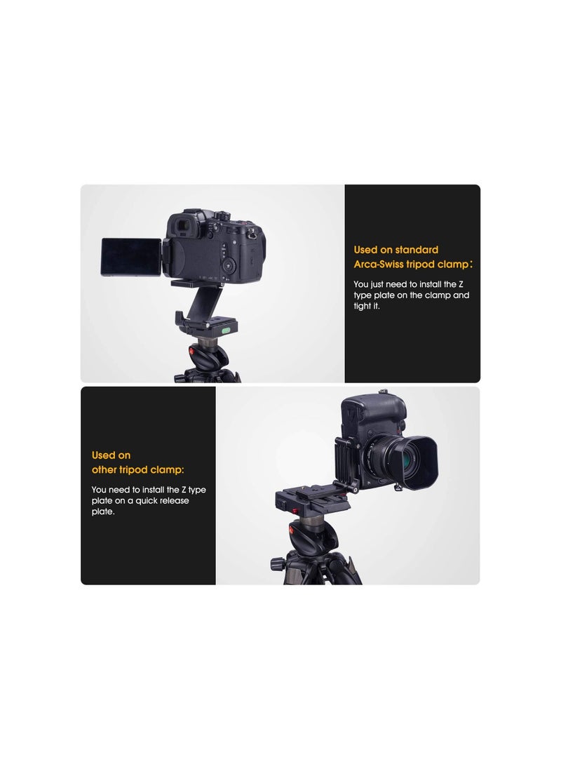 SYOSI - Universal Flex Tilt Head Z Mount Bracket, Tripod Head Quick Release Plate Mounting for Monopod Slider Rail Cage Rig Stabilizer Gimbal for DSLR Camera for Canon, for Nikon, for Sony, for Panasonic - Image 1