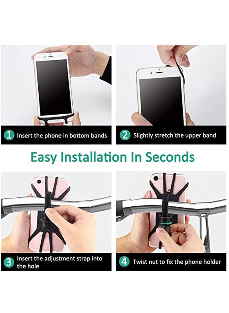 Y&D Phone Mount Holder for Bike, 1 Pack 360° Rotation Adjustable Universal Silicone Motorcycle & Bike Suit Fit 4-6.5 Inches Flexible Best Accessories Adult  - Image 4