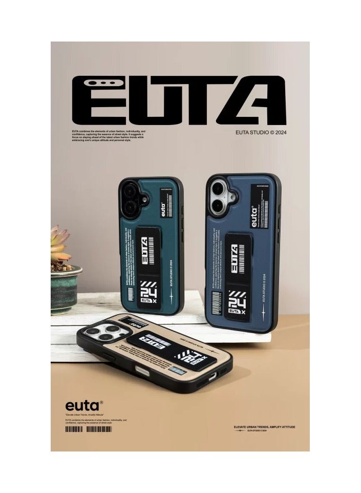 يوتا جراب EUTA Mag-Charge الجلدي مع حامل قابل للتمديد لجهاز Apple iPhone 16 Pro Max - رمادي - Image 3