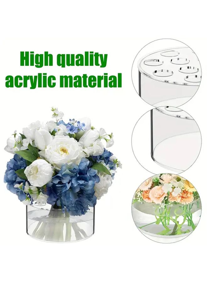 4pcs Acrylic Vases Round Floral Arrangement Supplies With Holes Transparent Vase For Home Dining Table Wedding And Birthday Party Decorations - Image 4
