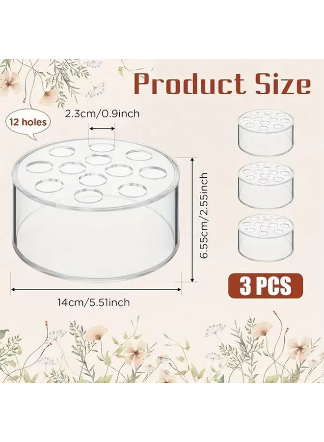 4pcs Acrylic Vases Round Floral Arrangement Supplies With Holes Transparent Vase For Home Dining Table Wedding And Birthday Party Decorations - Image 3