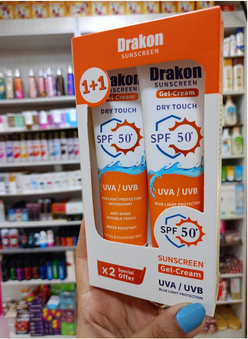 DRAKON - Drakon Sunscreen Gel SPF 50+ UVA/UVB Protection - 1+1 - Image 1