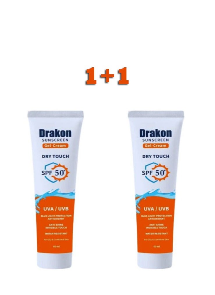 DRAKON - Drakon Sunscreen Gel SPF 50+ UVA/UVB Protection - 1+1 - Image 1