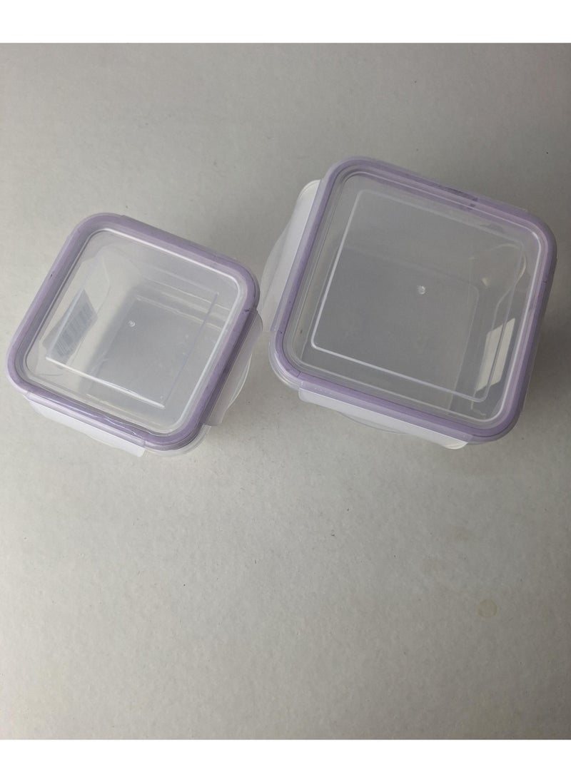 Generic 2-piece square plastic refrigerator container set, various sizes  - Image 2