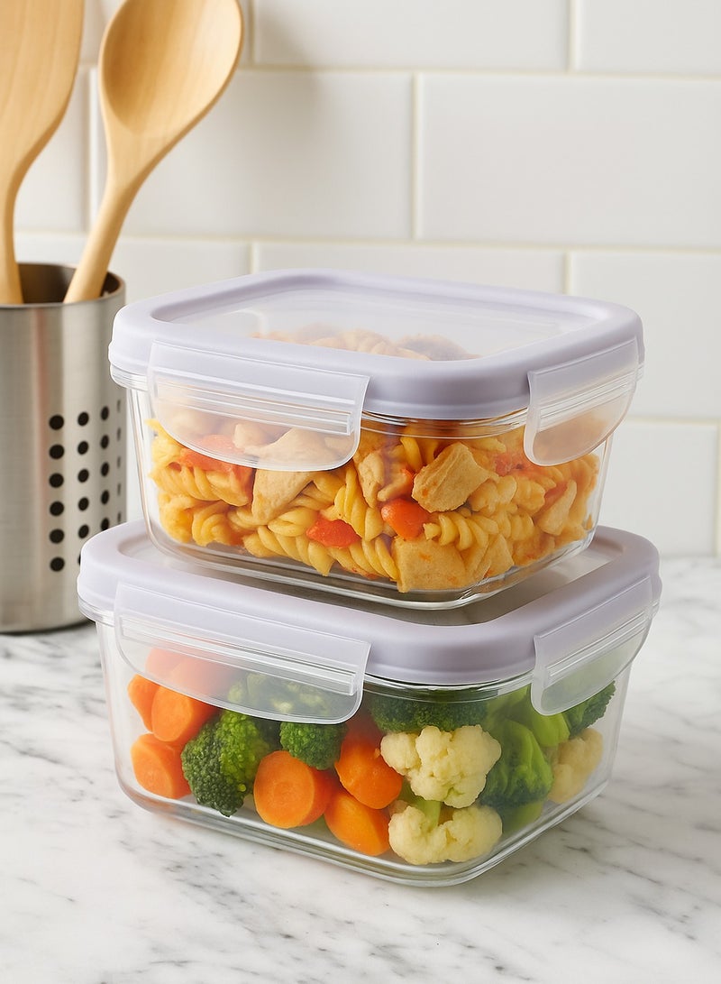 favilla 2-piece square plastic refrigerator container set, various sizes - Image 2