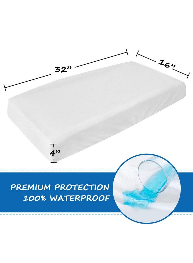 Coldwind Changing Pad Cover Waterproof, Changing Table Cover Organic Cotton 2 Pack Diaper Changing Pad Cover, Jersey Knit Super Soft & Stretchy Baby Cradle Sheets Covers, 32" x 16" x 4", White - Image 2