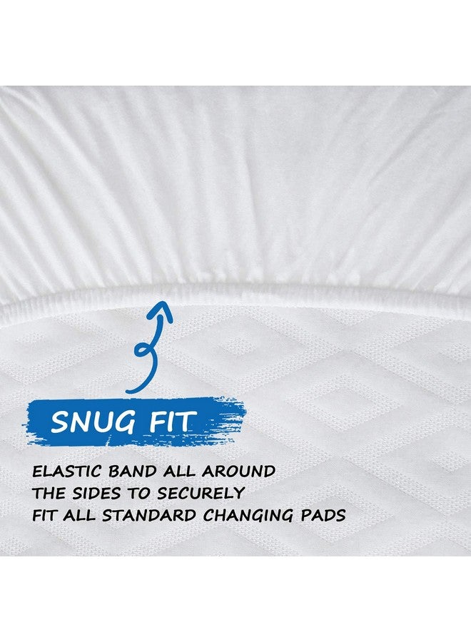 Coldwind Changing Pad Cover Waterproof, Changing Table Cover Organic Cotton 2 Pack Diaper Changing Pad Cover, Jersey Knit Super Soft & Stretchy Baby Cradle Sheets Covers, 32" x 16" x 4", White - Image 4