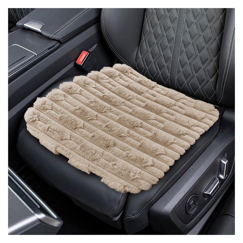 YoRise Car Seat Cushion Soft Comfortable Front Seat Bottom Protector Pad Warm Fluffy Car Driver Seats Cover Universal Vehicle Interior Decoration Accessories for CarsTrucksSUVsKhaki - Image 3