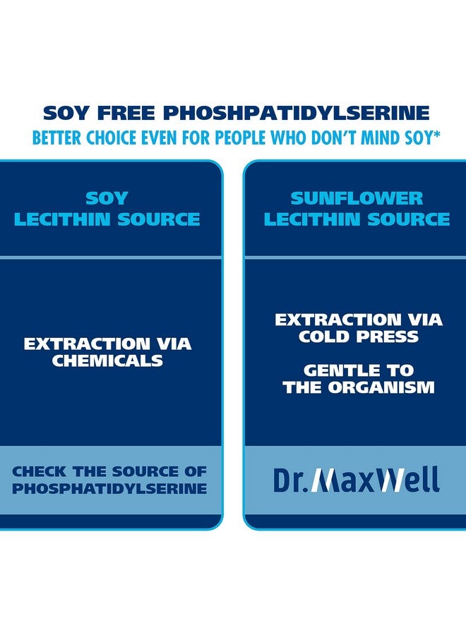 Dr. Maxwell Phosphatidylserine & Bacopa Monnieri, Better Than Each Alone. Phosphatidylserine Supplement 300mg, No Fillers, Soy Free, 2in1, 120 Capsules. Memory Support - Image 4