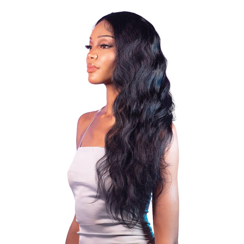 Shake-N-Go Shake N Go Virgin Remy Hair Weave Glossy 3 Bundles Body Wave 16"18"20" (Color:NATURAL BLACK)