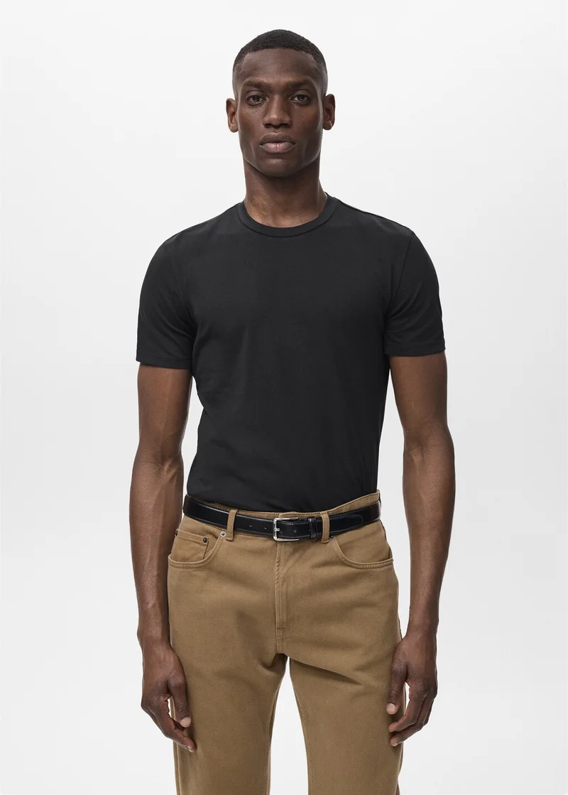 Mango Man Stretch cotton T-shirt