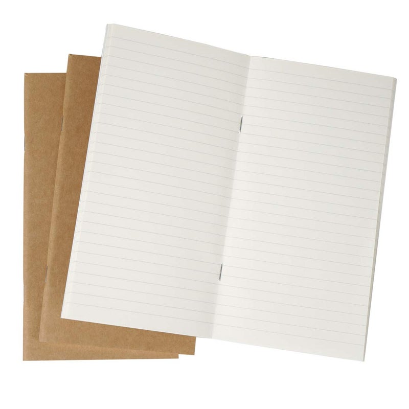 Moterm Travelers' Notebook Refills Insert, Set of 3(Lined/Ruled, Standard Size, 100gsm)