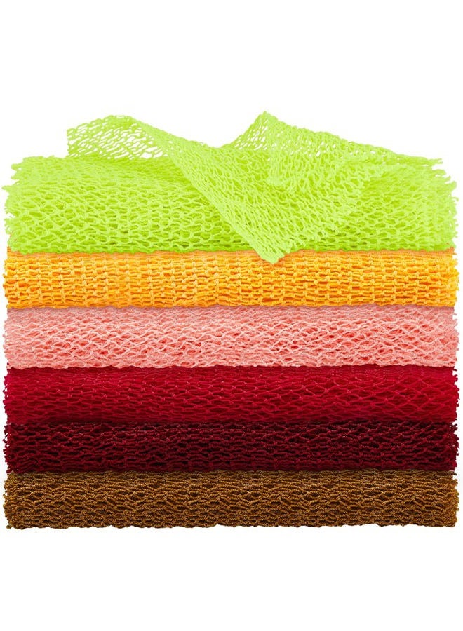 Shappy 6 Pieces African Net African Body Exfoliating Net Bath Sponge Exfoliating Shower Body Scrubber Back Scrubber Skin Smoother for Daily Use or Stocking Stuffer(Multiple Color) - Image 1