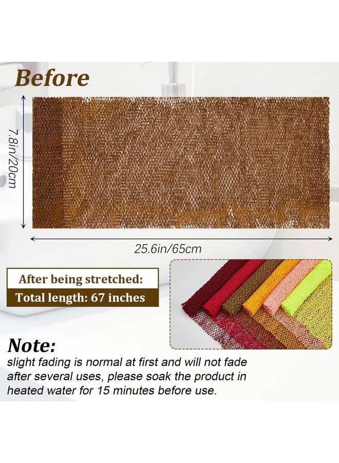 Shappy 6 Pieces African Net African Body Exfoliating Net Bath Sponge Exfoliating Shower Body Scrubber Back Scrubber Skin Smoother for Daily Use or Stocking Stuffer(Multiple Color) - Image 3