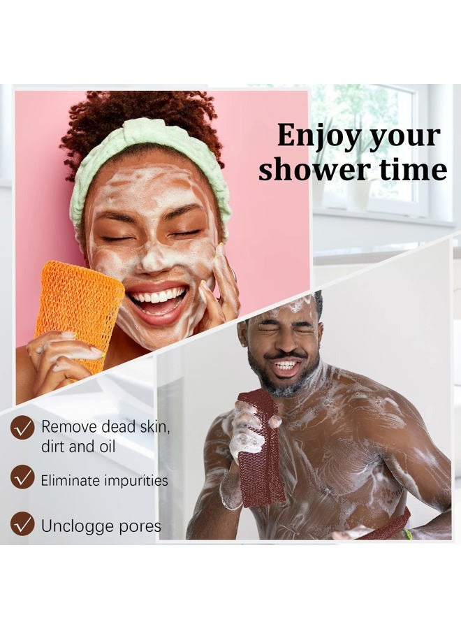 Shappy 6 Pieces African Net African Body Exfoliating Net Bath Sponge Exfoliating Shower Body Scrubber Back Scrubber Skin Smoother for Daily Use or Stocking Stuffer(Multiple Color) - Image 5