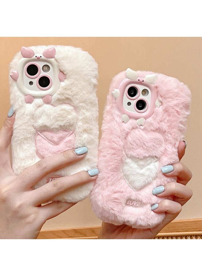 Zaboon Case For iPhone 13 Pro Max Embroidered Plush TPU Phone Case - Image 3