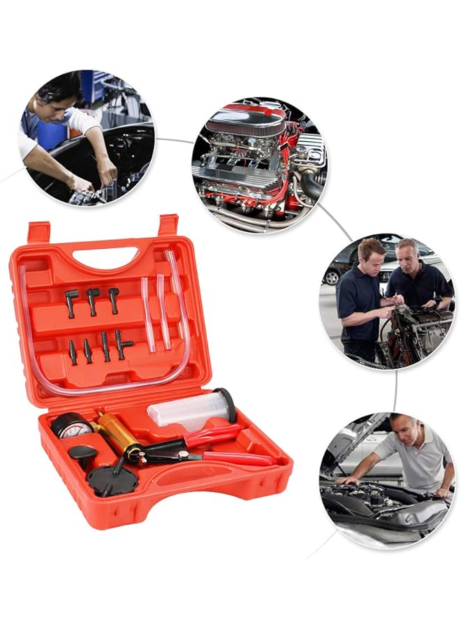 Professional Car Auto Hand Held Vacuum Pump Test, 17 Pieces - Image 2