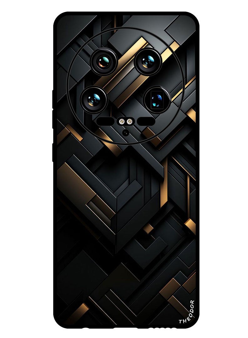 Theodor Protective Case Anti Scratch Shock Proof Bumper Cover For Xiaomi 14 Ultra Black Dourado - Image 1