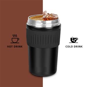 Wosta 480ml Insulated Travel Mug Tumbler with Straw & Leakproof Lid, Stainless Steel Double-Wall Vacuum Coffee & Tea Mug for Hot & Cold Drinks - Image 2