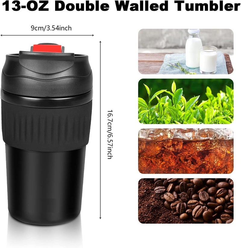 Wosta 480ml Insulated Travel Mug Tumbler with Straw & Leakproof Lid, Stainless Steel Double-Wall Vacuum Coffee & Tea Mug for Hot & Cold Drinks - Image 5