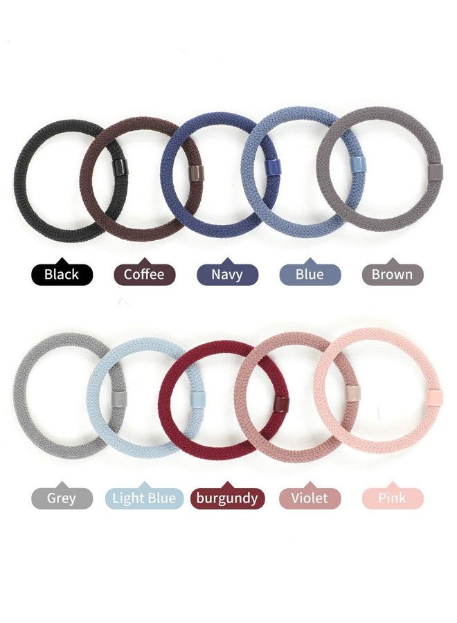 Mluffy New Hair Ponytail Rubber Bands Rope Multi-color Simple Head Rope Mixed with Hair Ring Elastic for Women's and Girl's Multicolor) (Pack Of 10) - Image 3