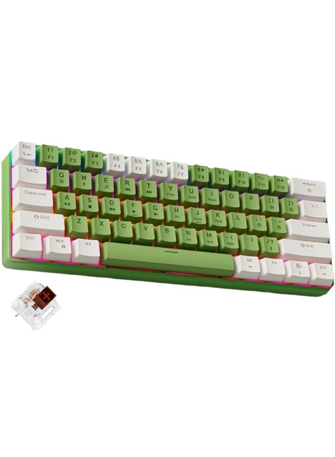 Eweadn لوحة مفاتيح G61 الميكانيكية للألعاب بنسبة 60% - إضاءة LED بألوان قوس قزح - خاصية منع التداخل، منفذ USB-C قابل للفصل، أغطية مفاتيح مزدوجة الطبقة، 61 مفتاحًا بتصميم فائق الصغر - Image 1