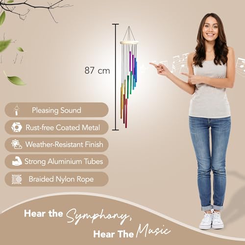 Ekhasa Nostrae by Ekhasa Positive Energy Aluminium Wind Chimes for Home, Balcony, Outdoor, Garden Decor | Bells for Vastu, Feng Shui, Serene Music Sound & Positive Vibes | Deep Tone Windchime for Gift - Image 3