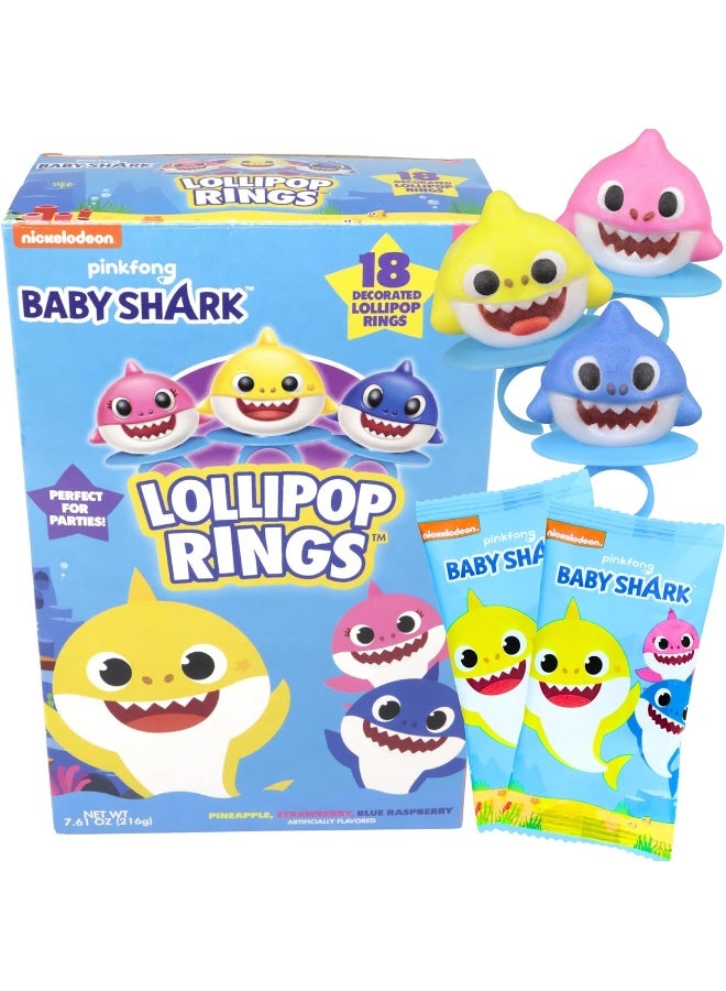 Baby Shark Lollipop Rings - 18 Count - Image 1
