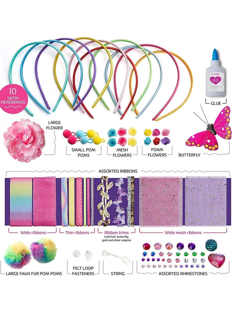 مجموعة صنع شرائط الرأس للبنات والفنون والحرف اليدوية إكسسوارات شعر وشرائط رأس من الحرف العصرية 5 - 12 سنة - Image 3