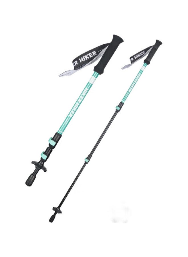 PELLIOT Outdoor Hiking Pole, Children'S Telescopic Professional Ultra-Light Aluminum Alloy Trekking Equipment, Mountain Climbing Cane, 16403642, Green - Image 2
