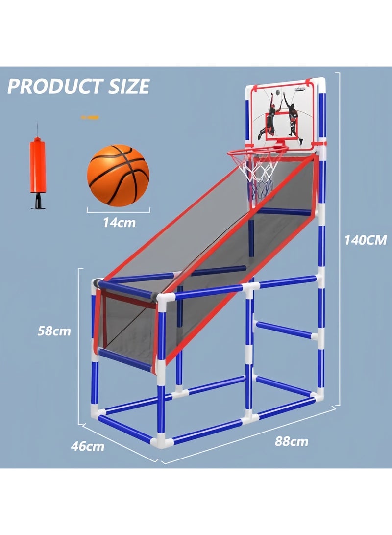 ELFSA Arcade Basketball Game Set for Kids, Ajustable Height Toddler Basketball Hoop with 8 Balls Indoor and Outdoor Sports Toys Gifts for Boys Girls Aged 3-4 5-6 7-12 Years Old (with 8 Balls) - Image 2