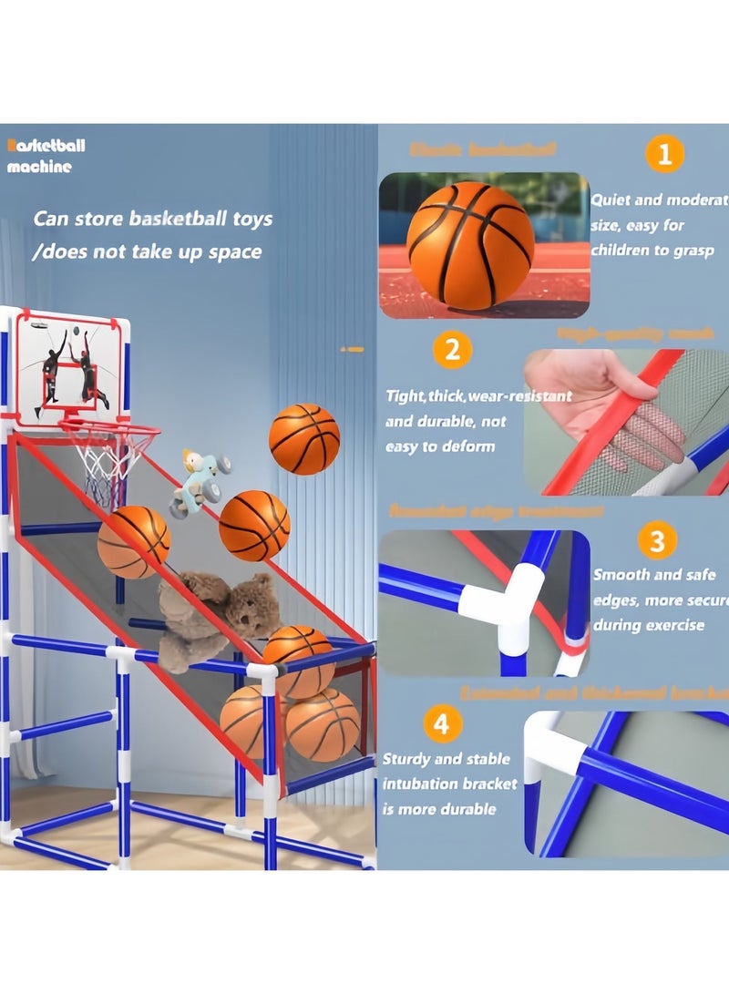 ELFSA Arcade Basketball Game Set for Kids, Ajustable Height Toddler Basketball Hoop with 8 Balls Indoor and Outdoor Sports Toys Gifts for Boys Girls Aged 3-4 5-6 7-12 Years Old (with 8 Balls) - Image 5