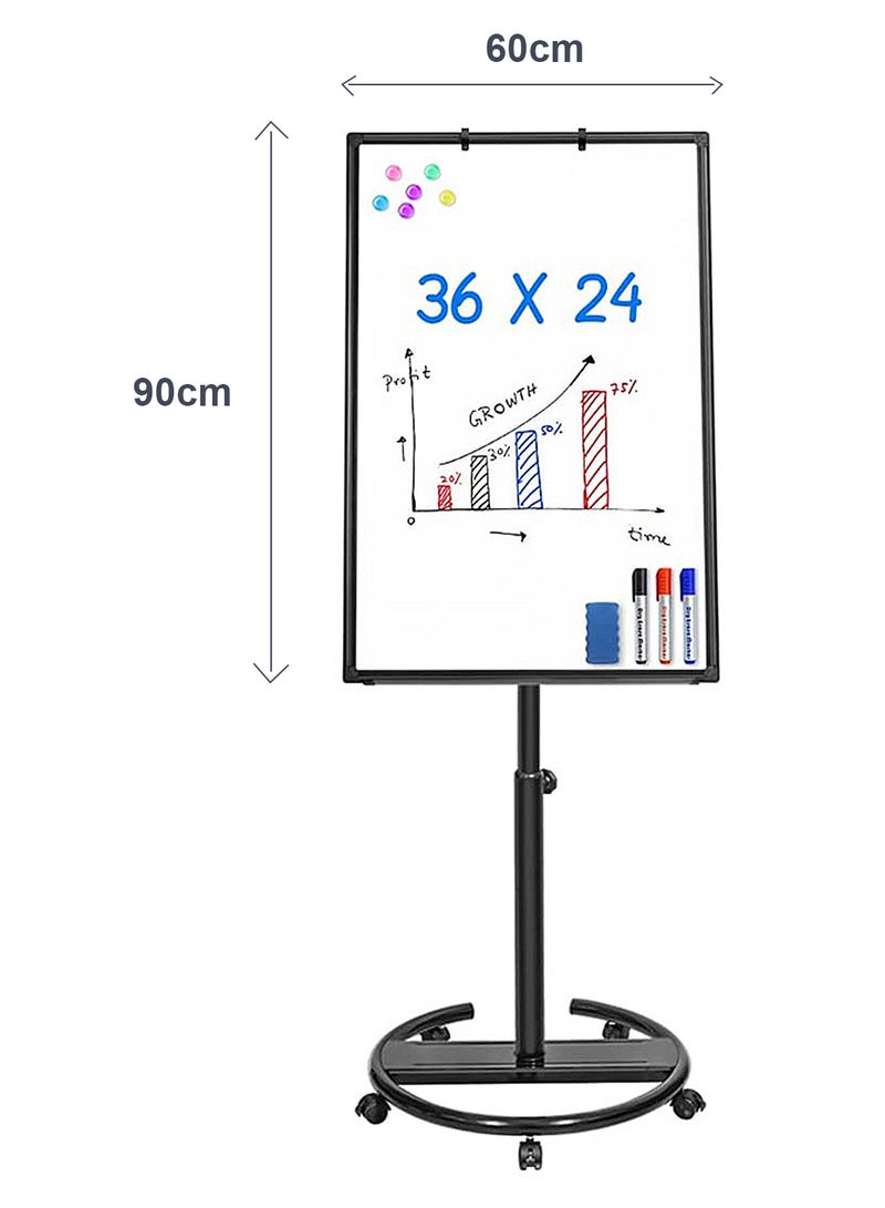Kidle KidLe Dry Erase Boards Rolling Whiteboard, Mobile Round Base Whiteboard - 3-Layer Coated Smooth Surface, Ideal for Team Brainstorming, Education  - Image 5