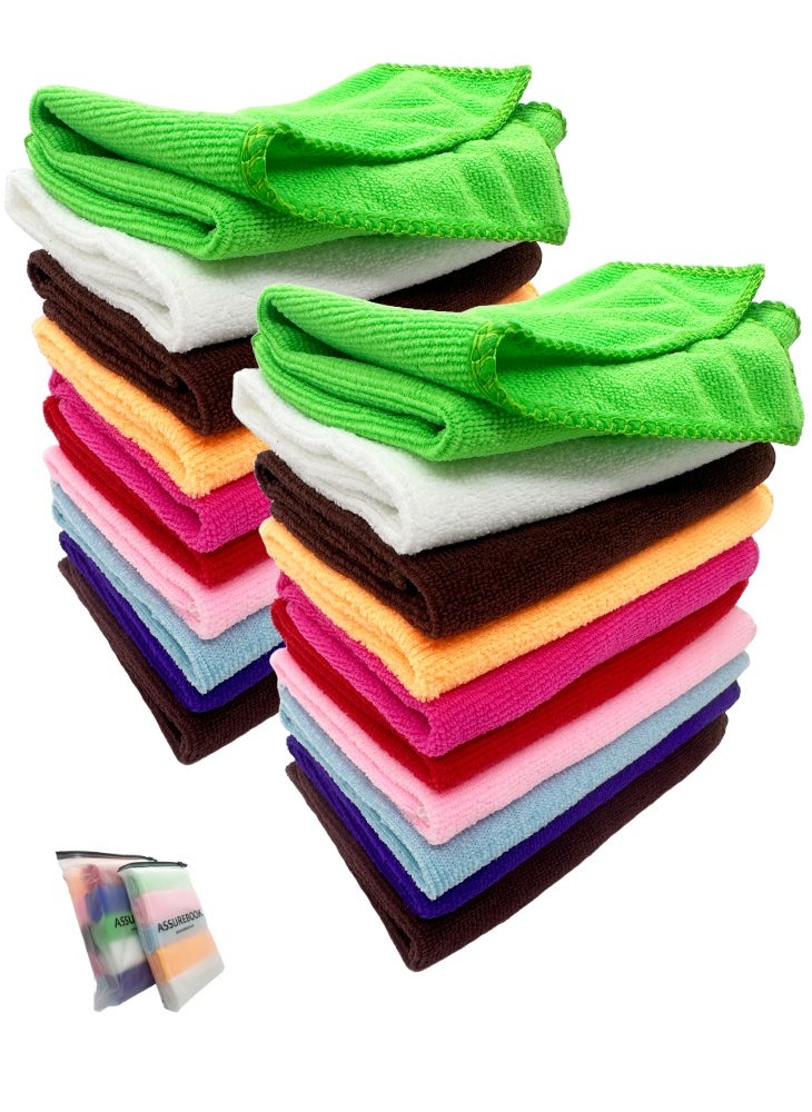 20pcs Microfiber Cleaning Towels 30x30cm, All Purpose Cleaning Cloth, Kitchen Cleaning Cloth, Dusting Cloth, Car Wash Cloth, Hand Cleaning Cloth, Super Absorbent Cloth, Reusable Cloth (20pcs) 