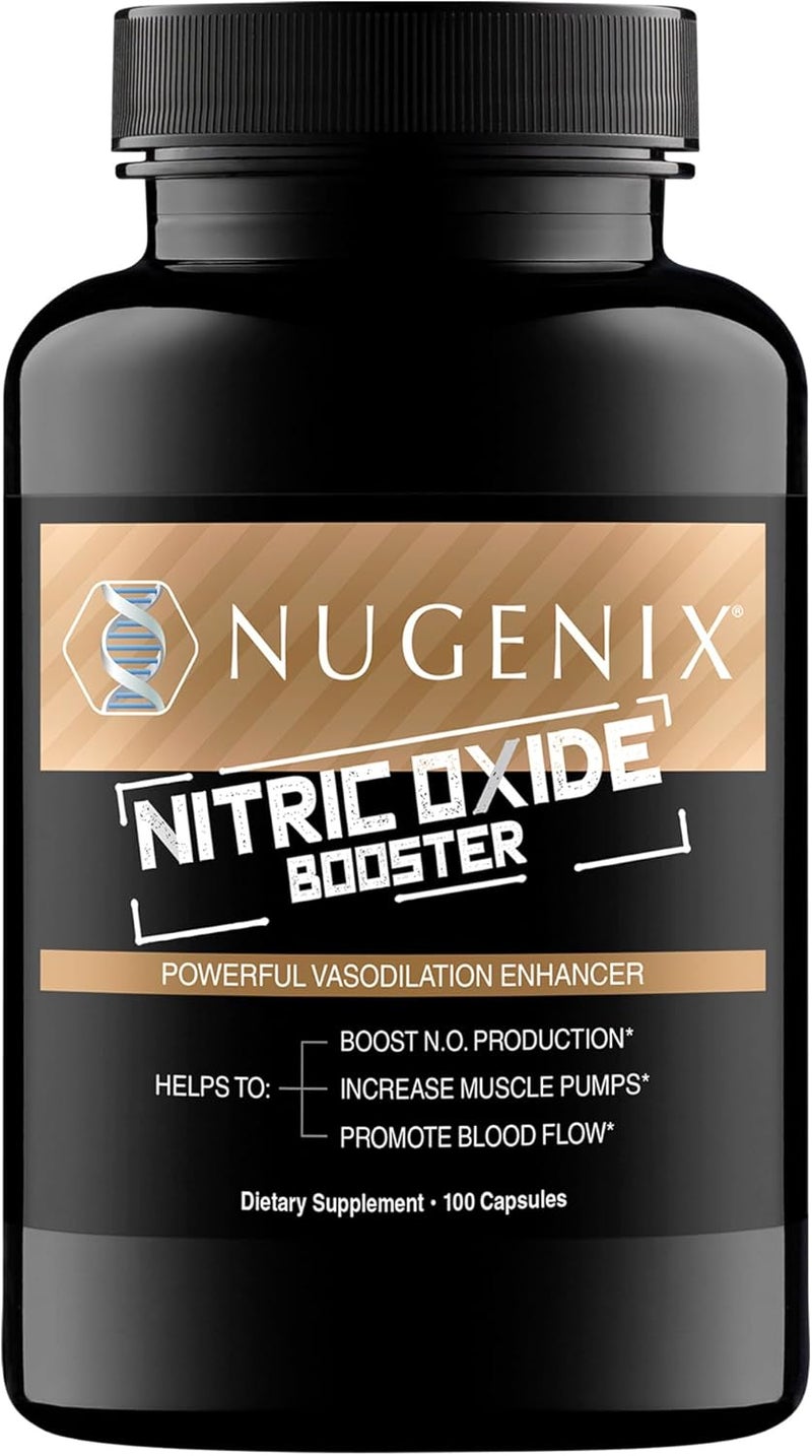 Nugenix Nitric Oxide Booster Supplement  Nitric Oxide Flow LArginine LCitrulline Pine Bark Extract  Vasodilator  100 Capsules - Image 1